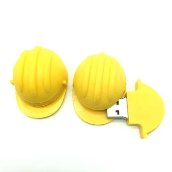 

Helmet Security Hat USB Flash Drives Cartoon Cute Pendrive Personalized 4GB 8GB 16GB 32GB 64GB Memory Stick U Disk Funny Gifts