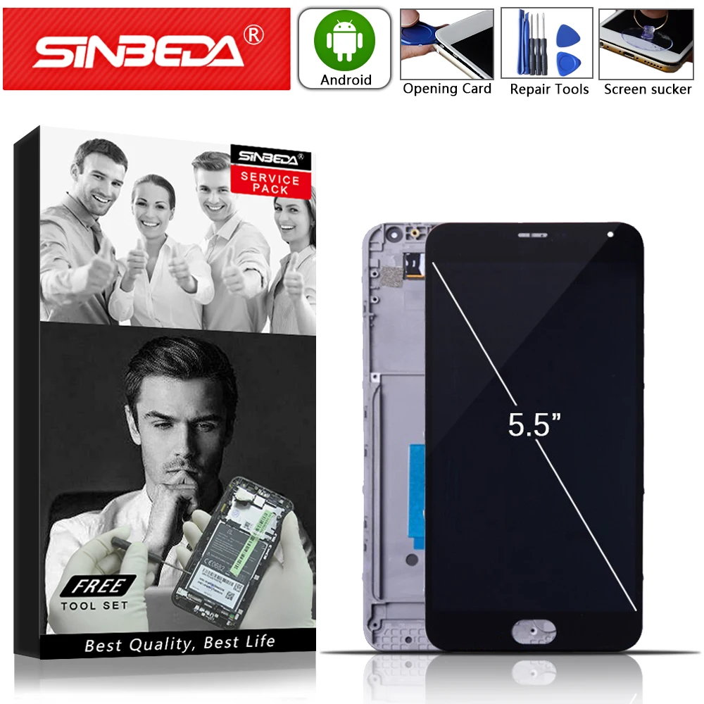

5.5" Original LCD For MEIZU M2 Note LCD Touch Screen Digitizer with Frame For Meizu M2 Note Display M2 Note M571 LCD Screen M571