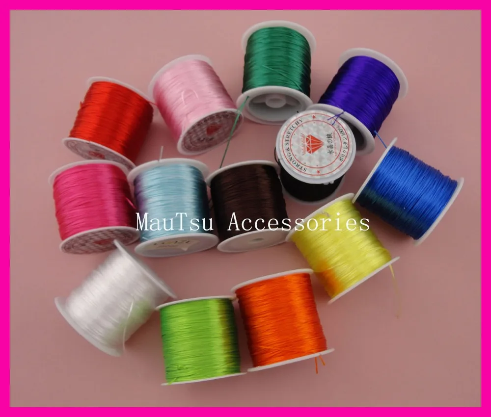 

60meter per roll colorful floss elastic threads from Japan, elastic stretch beading cords as jewelry findings