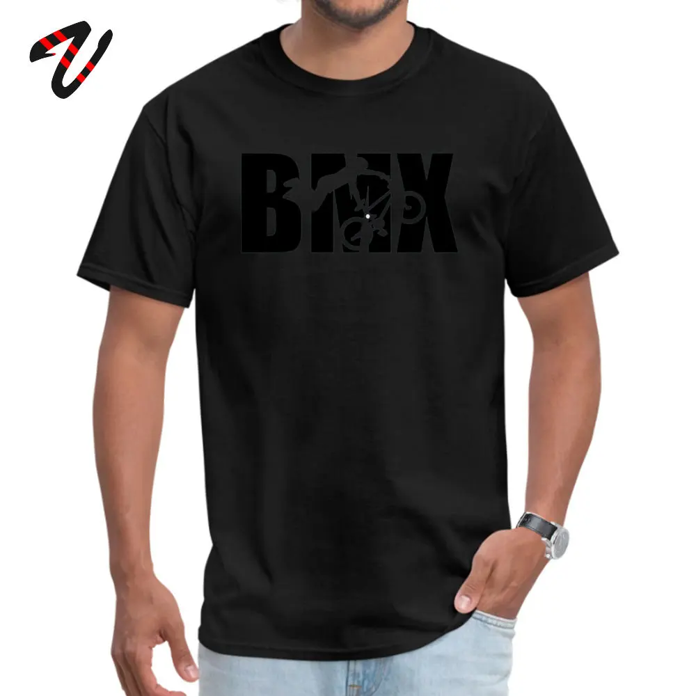 DesignGift Short Sleeve _white T Shirt Summer Fall Prevalent Round Neck All Cotton T Shirt Men Top T-shirts BMX  BMX 4697 black