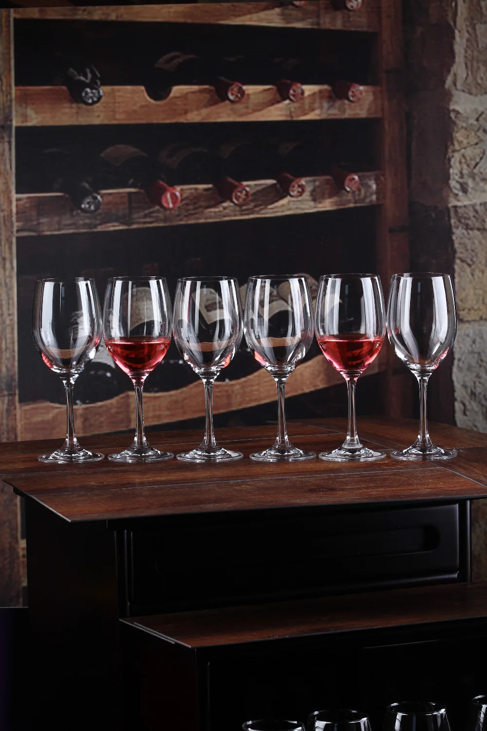 ShiDao 12 oz Set of 6, Premium Thin Strong Stem Crystal Red Wine Glasses,Venice Series
