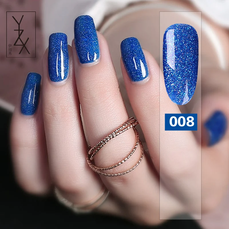 YiZhiXiu 1 шт 10 мл блестящий синий Алмазный лак замачивающийся УФ-гель для ногтей Лак Блеск полигель Маникюр быстро сухая эмаль