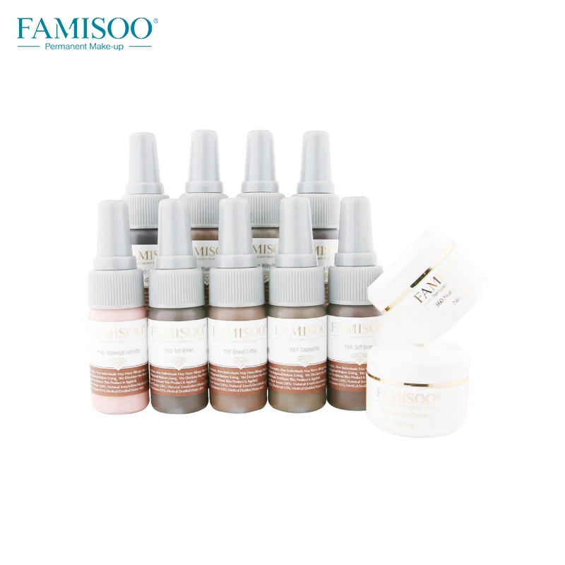 

11PCS Permanent Makeup Micro Tattoo Color Ink Pigments Makeup Body Tattoo Microblading Eyebrow Eyeliner Ink Set Body Art Pigment
