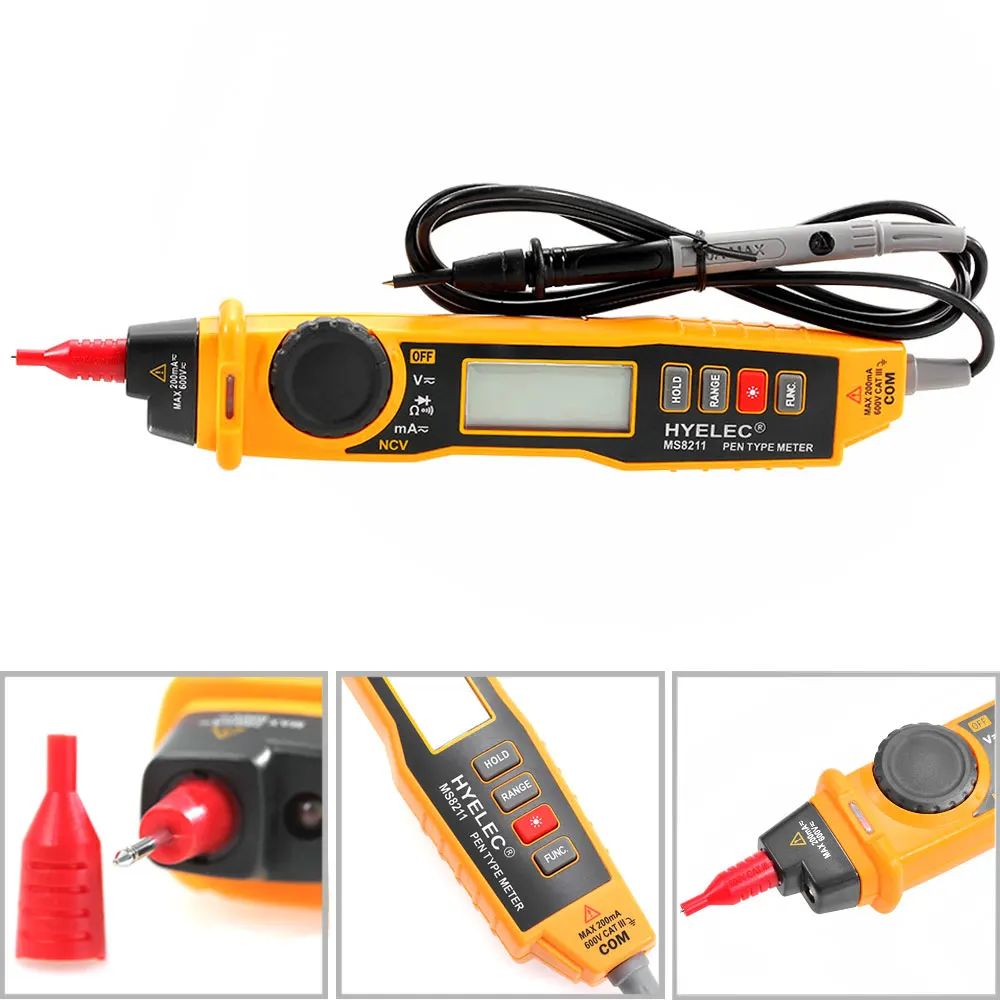 

MS8211 Car Diagnostic Tools Digital Multimeter Pen yellow + black Color Multimeter Car Application Test