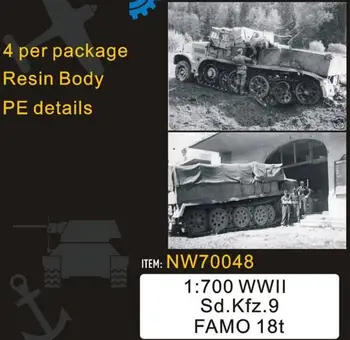 

1/700 Scale WWII German Sd.Kfz.9 Famo 18t (4pcs), (resin+metal)