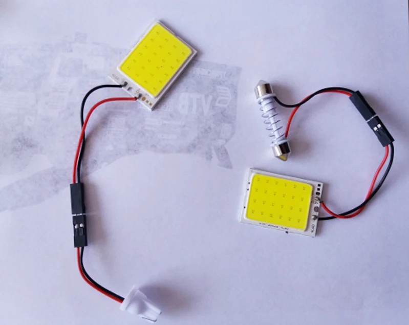 10x T10 24 Smd Cob Led Panel Car Auto Interior Reading Map Lamp Bulb Light Interior Dome Festoon BA9S Adapter DC 12v (6)