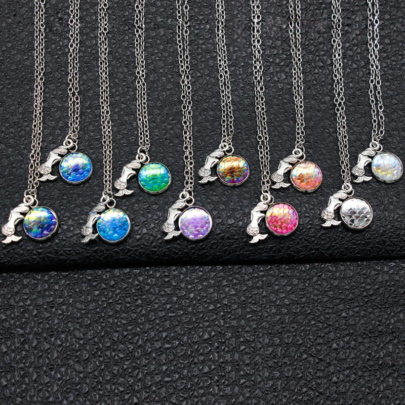 

10 Options Trendy Mermaid Fish Scale Charming Glazed Light Dainty Gradient Colour Shimmery Chokers For Party Vacation Jewelry