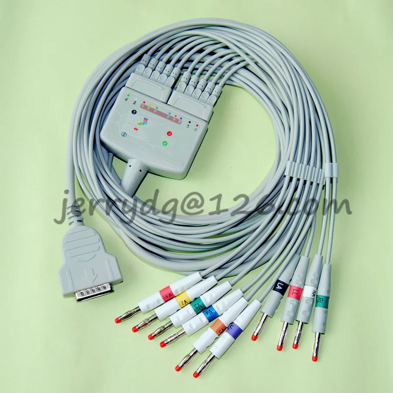 

GE Marquette EKG ECG cable with leadwires, Compatible MicroSmart, MAC 500/1100 MAC 1200/1200 ST