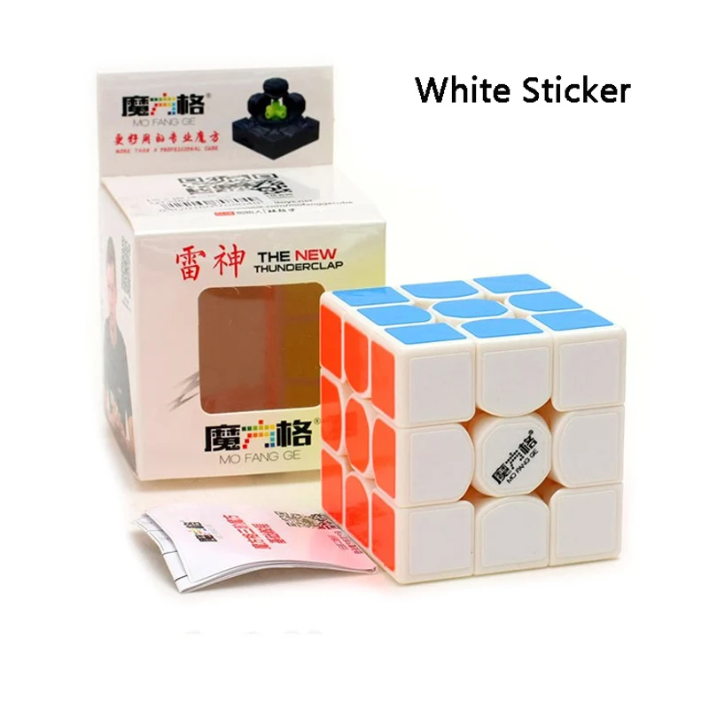 QiYi MoFangGe грома V2 магический куб, 3x3 Гром Clap головоломки Профессиональный Кубик Рубика от Скорость Cubo magico традиционные куб игрушки - Цвет: White sticker