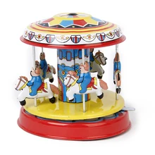 

Colorful Carousel Model Tin Toy Collectible Gift for Kids Children Adult Funny Birthday Christmas Creative Gift Wind-up Toys