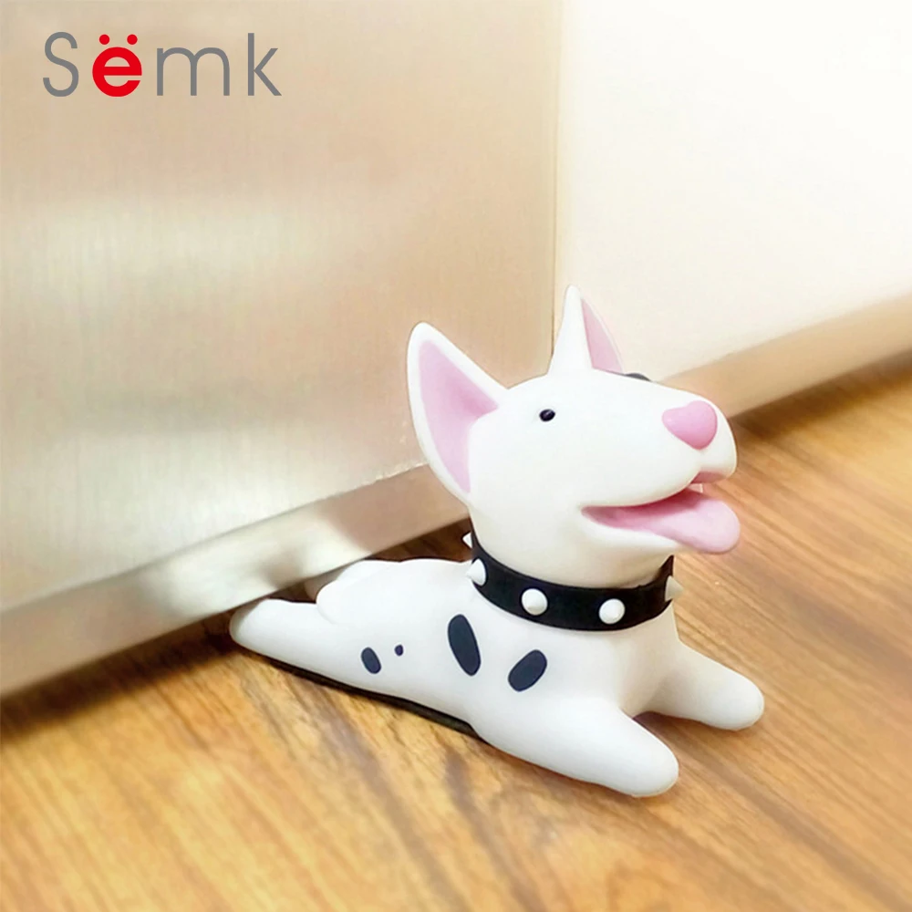 

Small Cute Cartoon Dog Door Stopper Holder Bull Terrier PVC safety for baby Home decoration Dog Anime Figures Toys for Children