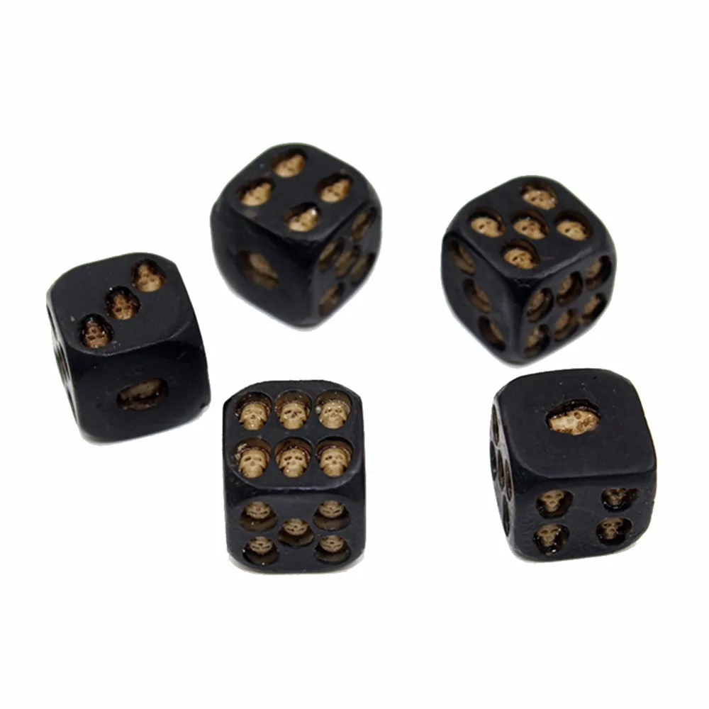 dailymall 5Pcs/Set Cool Black Skull Dice 6-Sided Cube Party Entertainment Leisure Toys
