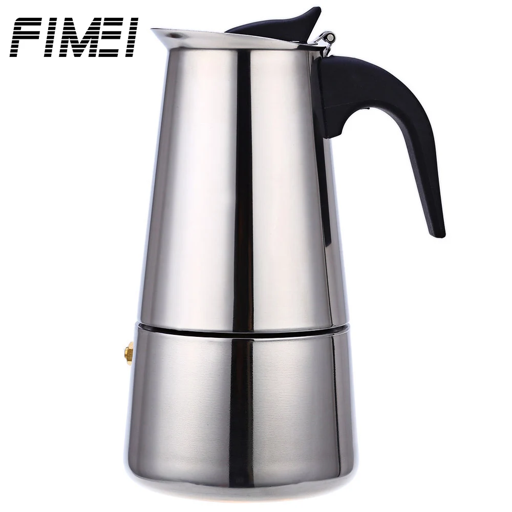 FIMEI Portable Stainless Steel Coffee Maker Mocha Latte Percolator
Stove Cafeteira Espresso Machine With 100ML 200ML 300ML 450ML