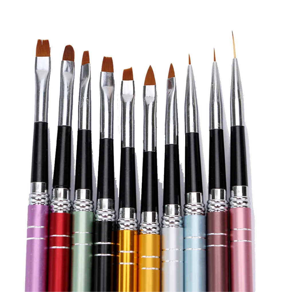 10Pcs/set Uv Gel Pen Professional Nail Art Paint Drawing Brush Kit Nail Art Manicure Tool Salon