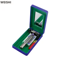 WEISHI 9306C Gunmetal Double edge Manual Shaver Men Safety Razor with travel plastic case