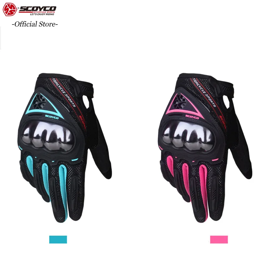 

SCOYCO 2019 Women Motorcycle Gloves Touch Screen Breathable Anti-skid Shockproof MBX/MTB/ATV Cycling Glove Motorbike GlovesMC44W