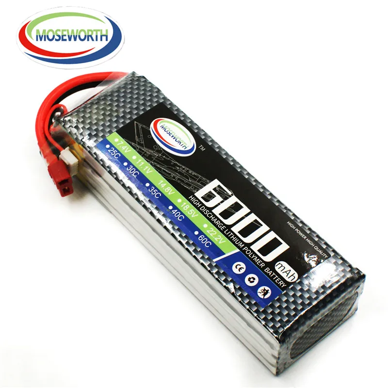 4S 14.8V 6000mAh 60C LiPo Battery Remote Control Toys Li ion Batteries