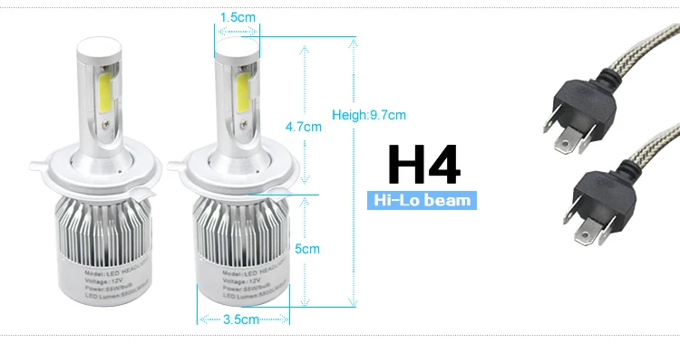 2 шт/комплект 140 W/pair H7 светодио дный автомобилей лампа комплекты H4 H1 H3 H11 HB3 HB4 9007 12 В 11000LM холодный белый 6500 К - Цвет: 110W H4