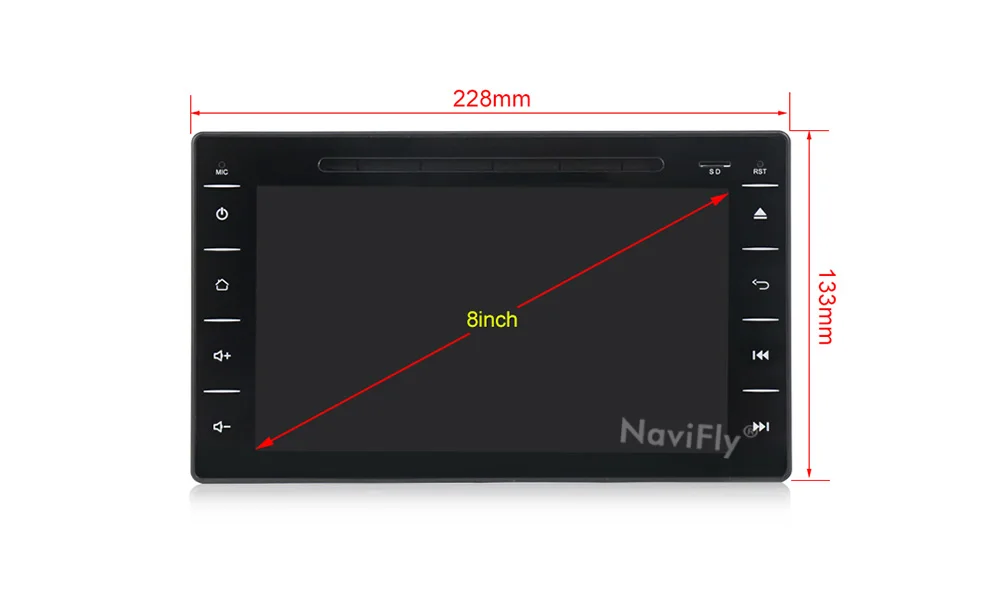 Cheap NaviFly 2G+32G 8 inch Android 9.1 car multimedia player for TOYOTA HILUX 2015-2019 WIFI BT GPS Navigation Radio RDS 1024*600 HD 4