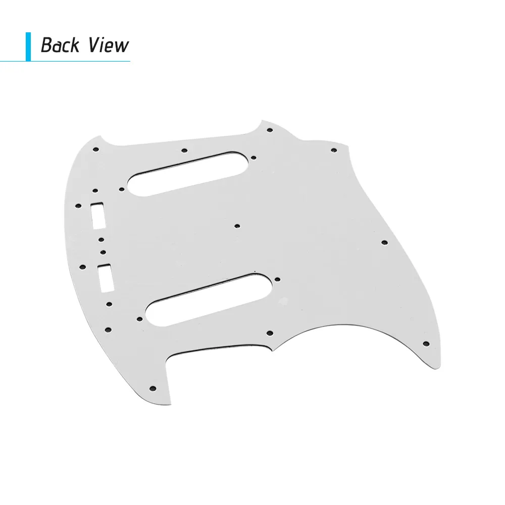 3 слоя ПВХ Электрогитары накладку с 2 звукосниматель с одинарной катушкой отверстие для Mustang MG69 гитары детали на замену белый жемчуг - Цвет: Белый