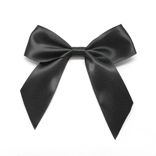 Free Shipping 1000pcs/lot Black Pre-Tied Satin Bows 7/8 Ribbon x 3 Bow  Width - AliExpress