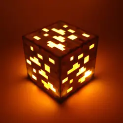 Фигурку Minecraft свет Оранжевый Камень руды площадь Minecraft ночник светодиодный фигура алмаз руды игрушки Благодарения подарок # E