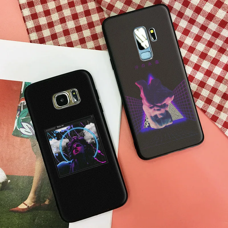 

Vaporwave Abstract aesthetic art TPU Soft Silicone Phone Case Shell Cover For Samsung S7 Edge S8 S9 Plus Note 8 9