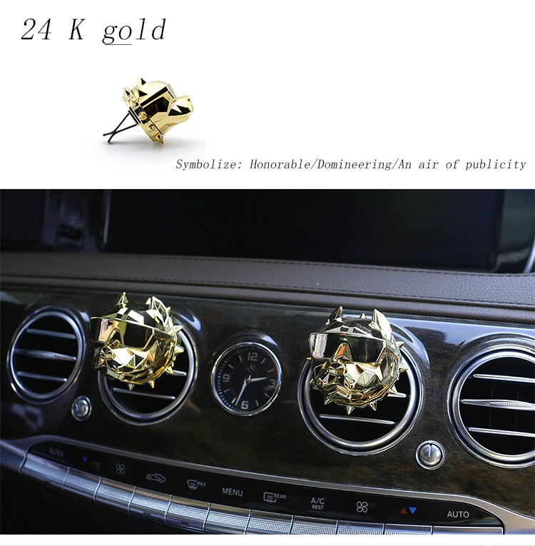 24k gold Creative Bulldog Air Freshener Car Perfume