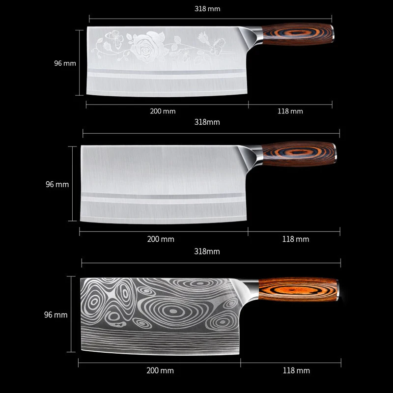 Timhome Stainless Steel Meat Cleaver 8inch Chinese Knife Butcher Knife Chopper Vegetable Cutter Kitchen Chef Knife Timhome Stainless Steel Meat Cleaver 8inch Chinese Knife Butcher Knife Chopper Vegetable Cutter Kitchen Chef Knife