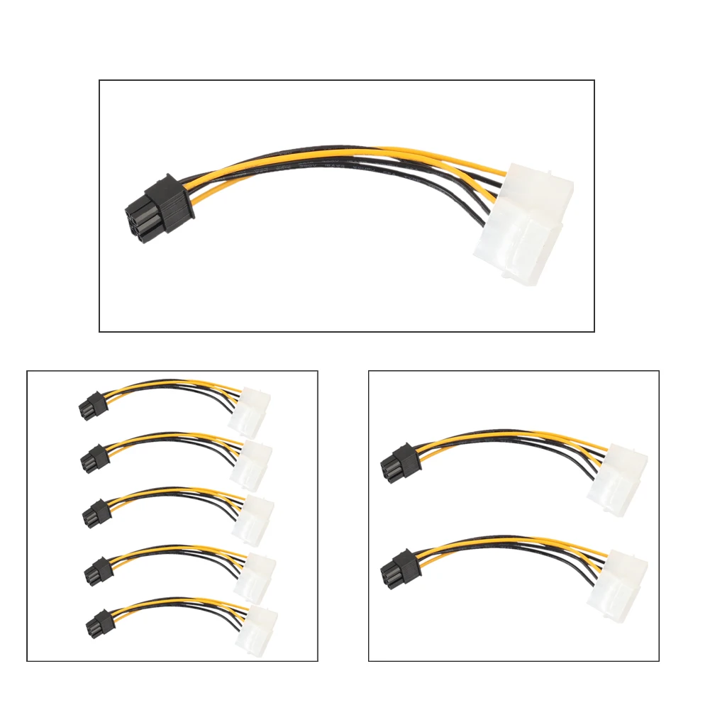 1 шт. 2 5 6Pin к двойному 4 Pin PCI E Express видеокарта адаптер питания кабель разъем