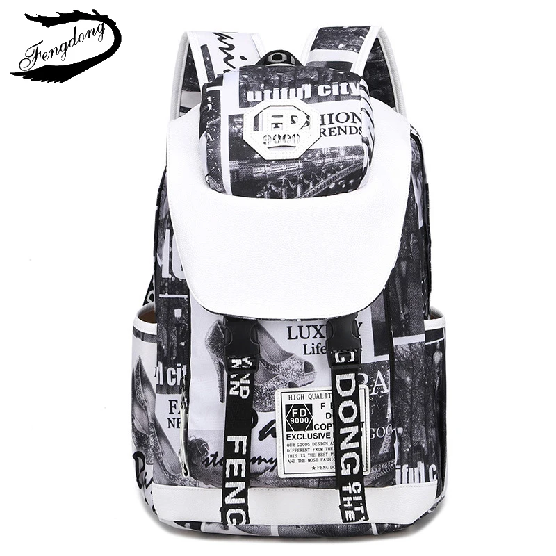 

Fengdong 2018 Leisure Women Backpack travel bag students School backpack Female bagpack teenager gril boys mochila Bagpack Pack