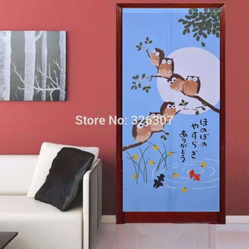 

Taiwan Japan owl recruit blessing god good luck cloth curtain home act portiere hangings 100% Polyester Thicken Door Curtain