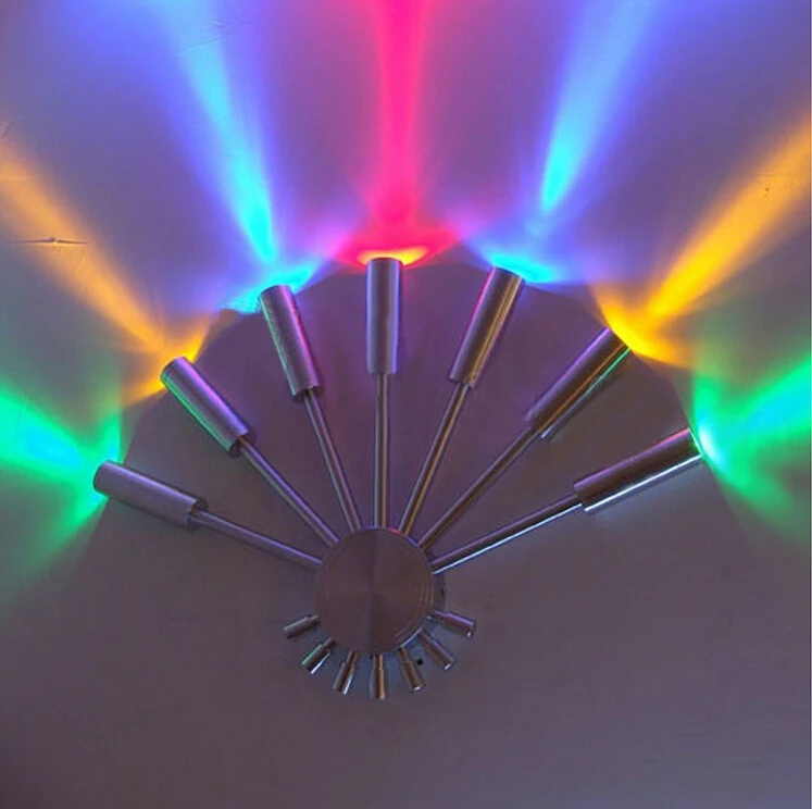 7w Fashion And Personality Fan Shape Bedside Led Lamp Staircase Bedroom Seven Head Wall Lamp