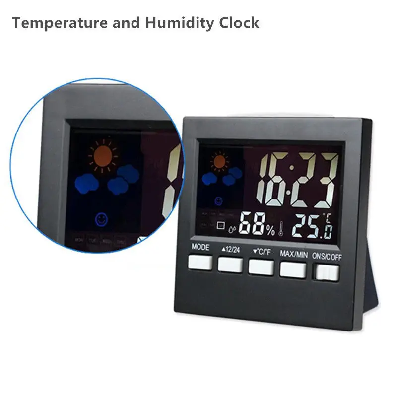 HOT-LCD, цифровой гигрометр, термометр, измеритель температуры и влажности, комнатные часы
