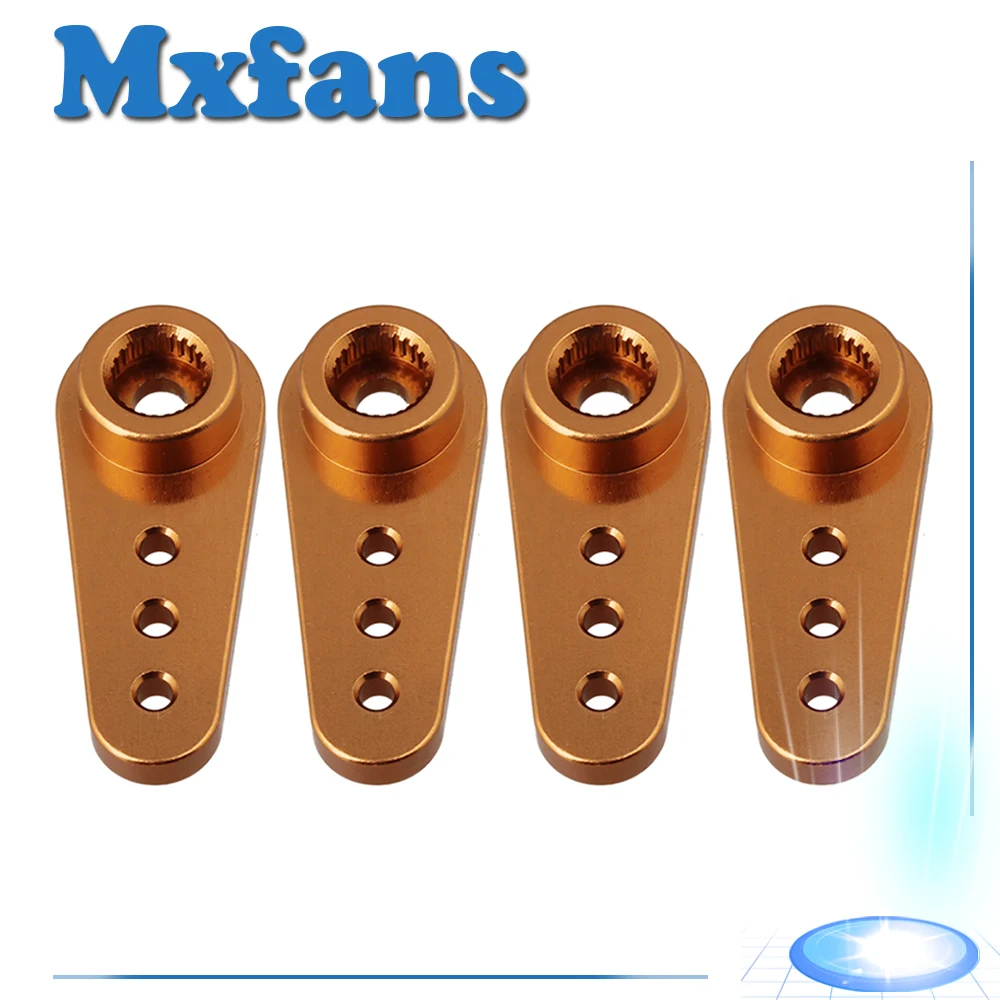 Mxfans 4pcs Gold 25T CNC Aluminium Alloy Metal Servo Horn Arm