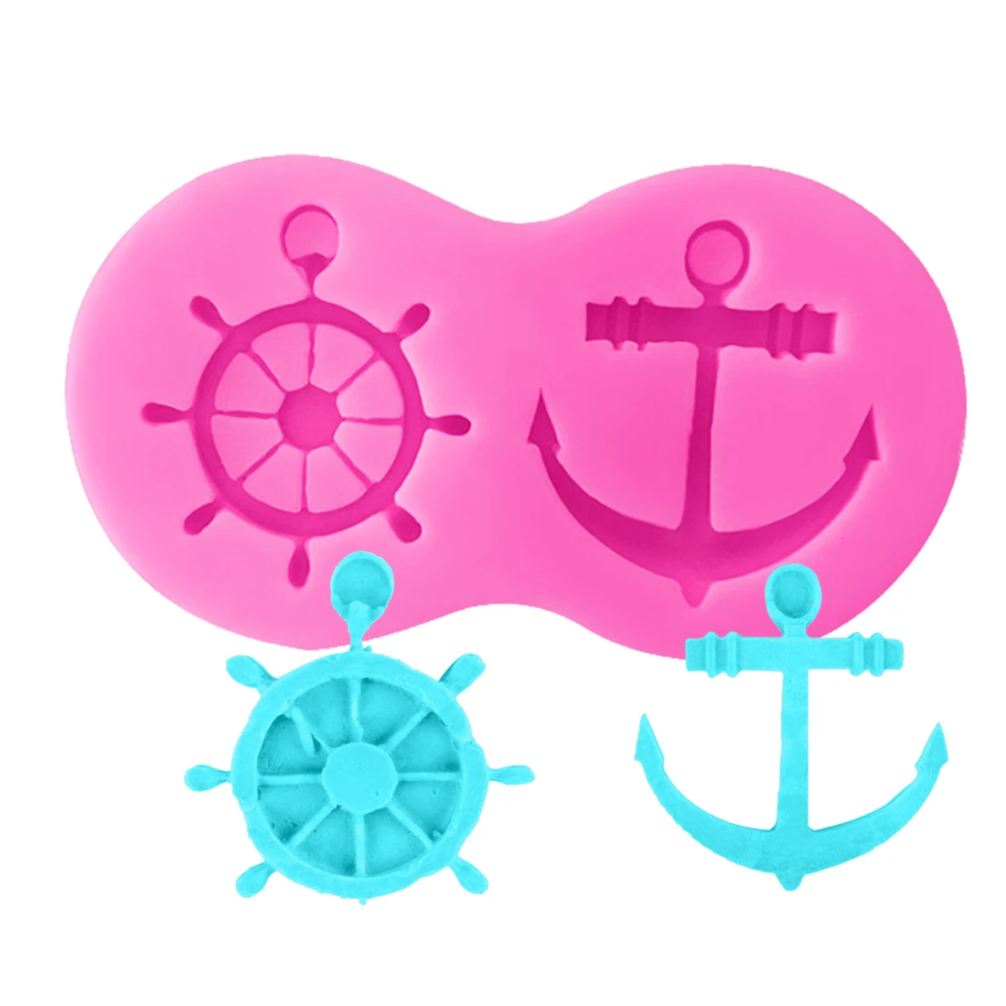 

1PC Kitchen Cupcake Tools Silicone Cake Molds Anchor Rudder Shape Fondant Cake Chocolate Mold Pastry Baking Pan