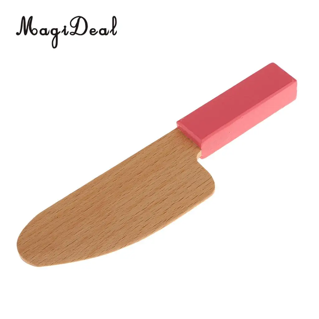1Pc Wooden Mini Miniature Cut CuttingKnife Kitchen Kitchenware Dollhouse Toy for Kids Children Role Pretend Play Gadget 2Colors