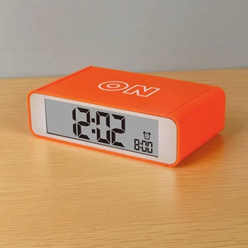 

Mirror Alarm Clock Digital Snooze Table Clock Wake Up Light Thermometer Sounds Control LED Display Calender Office 3DNZV06