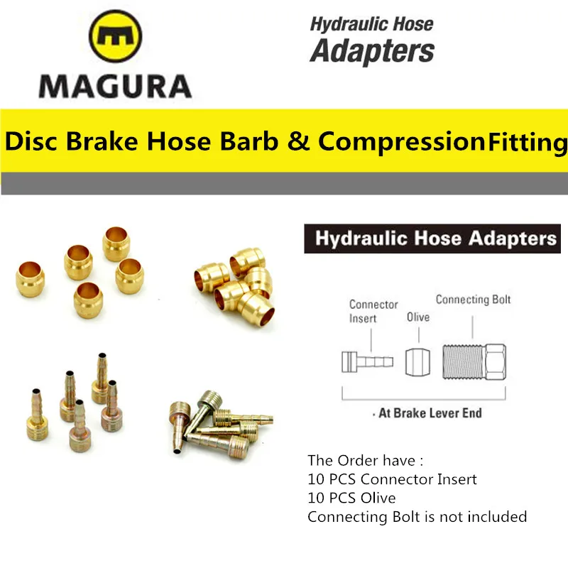 Bike Disc Brake Olive & Connector Insert for Magura Brake System, Olive & Needle, 10 SET/ORD Bike Disc Brake Olive & Connector Insert for Magura Brake System, Olive & Needle, 10 SET/ORD