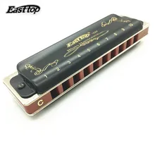 Easttop Harmonica Diatonic 10 Holes Blues Harp 2 Color 12 Keys Paddy Mouth Ogan woodwind Musical Instrument Melodica gaita