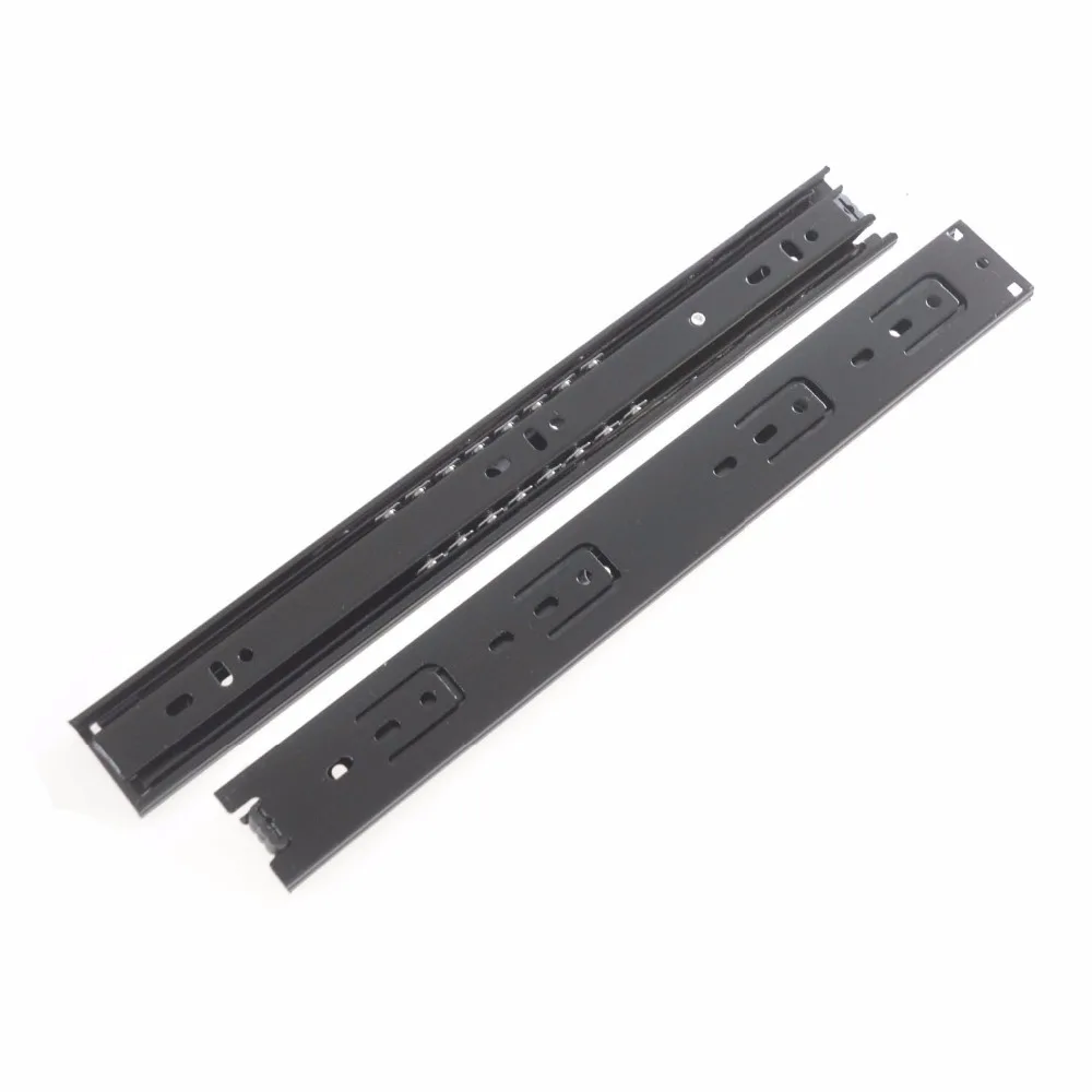 

Furniture Drawer 325mm Length Telescopic 3-fold Sliding Rails Black 2pcs