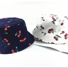 LDSLYJR их хлопка, принт в виде вишни, Панама для рыбака шляпа на открытом воздухе Дорожная шляпа шляпы от солнца для мужчин и женщин 519