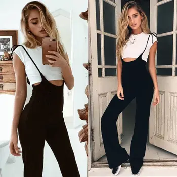 

New Women Ladies Clubwear Playsuit Bodycon Party Jumpsuit Romper Suspenders Plus Size Overalls Casual Plus Size Trousers