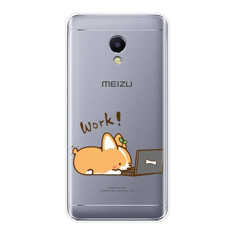 Силиконовый чехол для телефона с милой собачкой из ТПУ Meizu M6 M6S M6T M5 M5C M5S M3 M3S M2