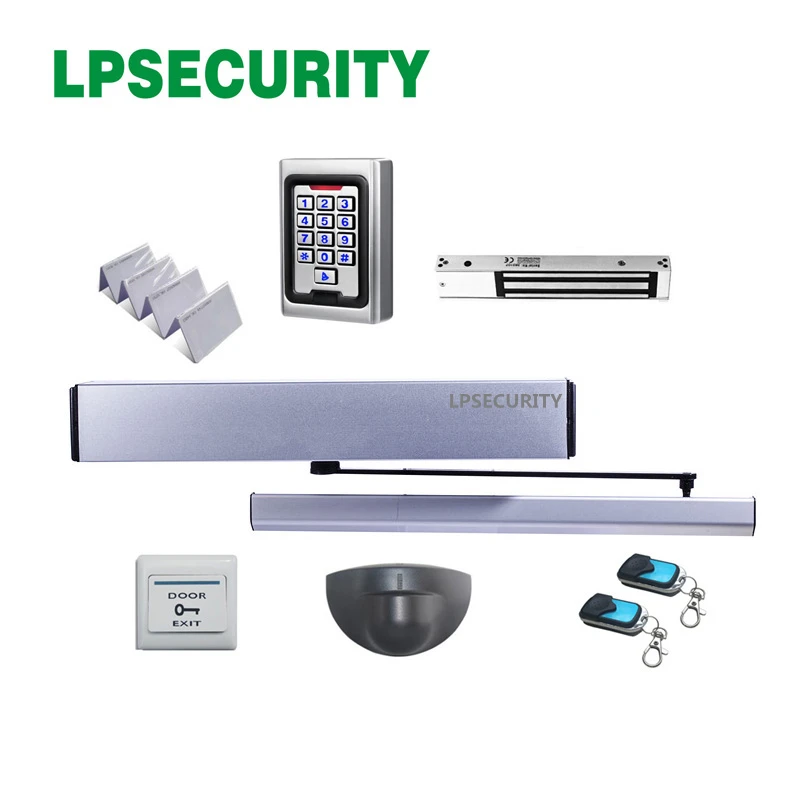 US $180.50 LPSECURITY Inward Swing Automatic Swing Door Opener Door Closer KitMetal Keypad Door Lock Ir Sensor Optional
