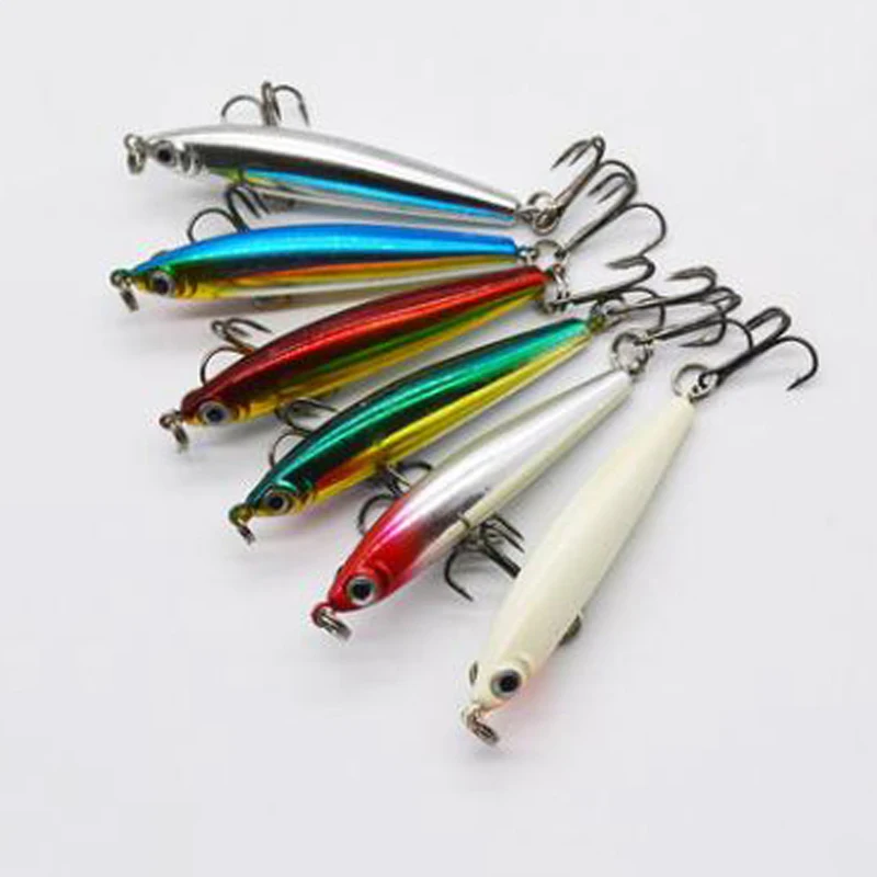 

50 mm 3.5 g mini pencil lure bait three fish hooks floating bait
