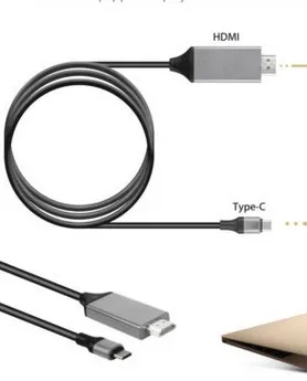 USBHDTV 4 K type-C к hdmi-кабель, адаптер кабель для Samsung Galaxy S8 Macbook - Цвет: Черный