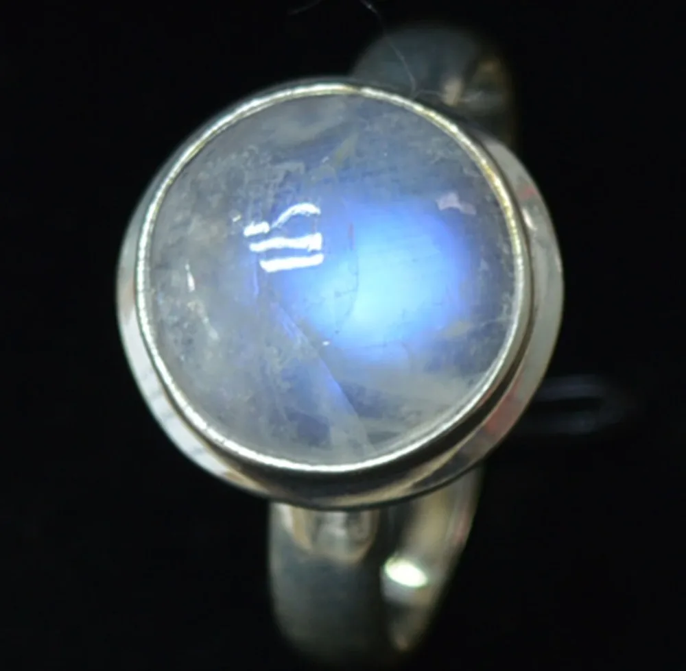 

Genuine Rainbow Moonstone Ring 925 Sterling Silver, Size: 8.5 , MHBAR3111