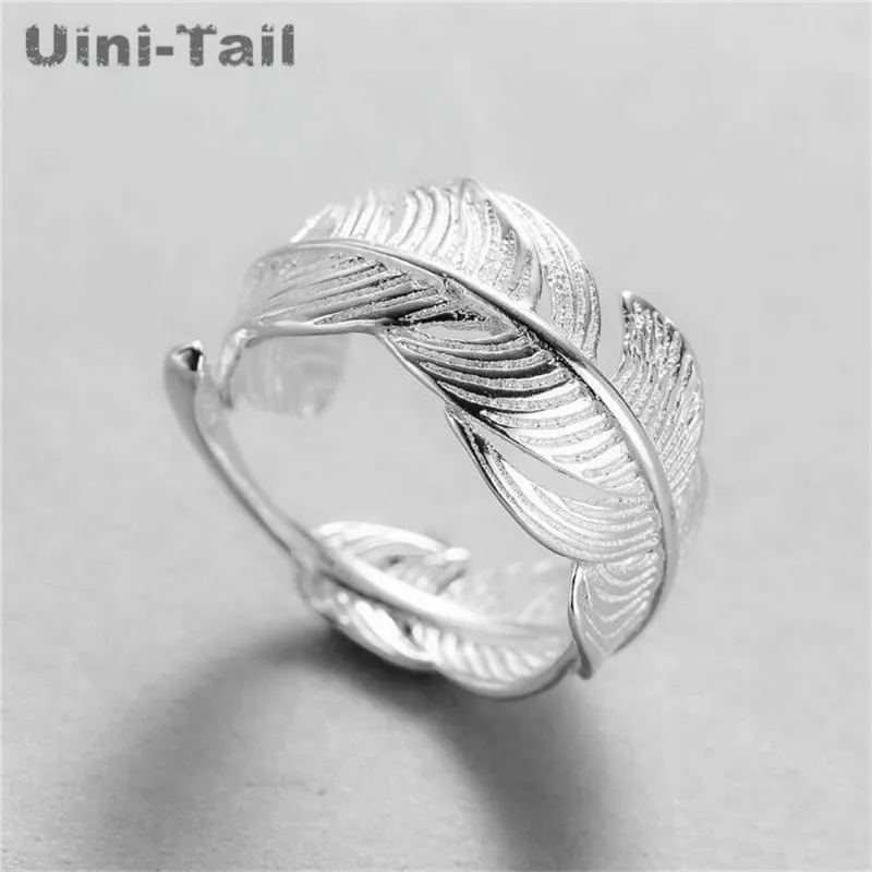 Женское кольцо с перьями Uini Tail открытое ювелирное изделие из серебра 2018 пробы