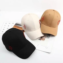 Спортивная Кепка для бега в повседневном стиле с вышивкой в виде сердца и банта, Солнцезащитная хлопковая шапка, головной убор, шапки для уличных видов спорта для влюбленных